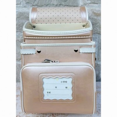 林カバン店オリジナルスプリームキューブランドセル シャインピーチ×パールホワイト