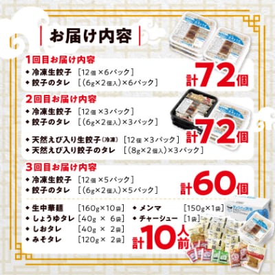 【2ヵ月毎定期便】「ぎょうざの満洲」生餃子&食べ比べ2種&ラーメンセット全3回
