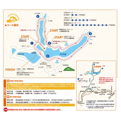 丹沢湖マラソン特設20km出走権&駐車券&オリジナルTシャツ&さくらの湯利用券11月29日(日)開催