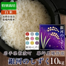 【令和4年産】岩手産特別栽培米　暮坪米　白米　銀河のしずく10kg
