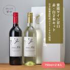 紫波町で育ったぶどうのみで醸造する「自園自醸ワイン紫波」の甘口ワイン赤・白2本セット