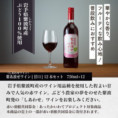 【自園自醸ワイン紫波】紫あ波せ(しあわせ)ワイン甘口　750ml×12本セット
