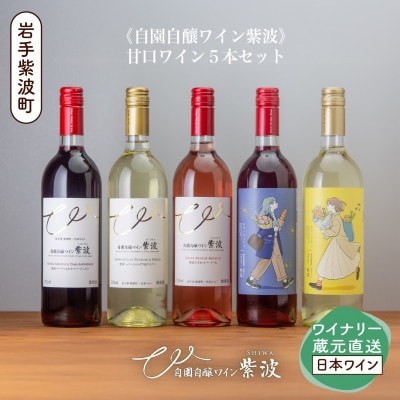 【自園自醸ワイン紫波】甘口ワイン5本セット