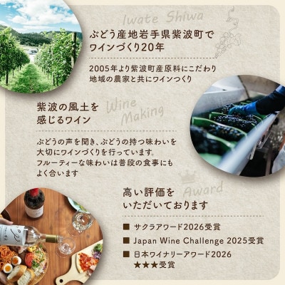 【自園自醸ワイン紫波】 赤・白・スパークリングワイン飲み比べセット