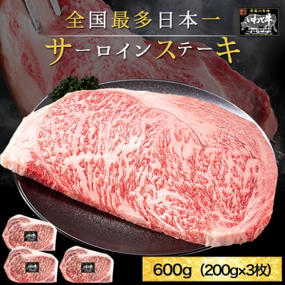 【最多日本一黒毛和】いわて牛 サーロインステーキ 600g(200g×3枚)真空パック 冷凍