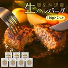 龍泉洞黒豚 生粋 生ハンバーグ 1,050g(150g×7個)黒豚 国産 冷凍