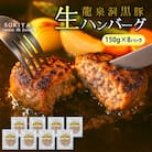 龍泉洞黒豚 生粋 生ハンバーグ 1,200g(150g×8個)黒豚 国産 冷凍