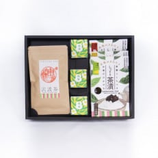 沢渡のお茶を楽しむ3点セット-2(沢渡茶、沢渡茶漬け3種、茶ようかん)
