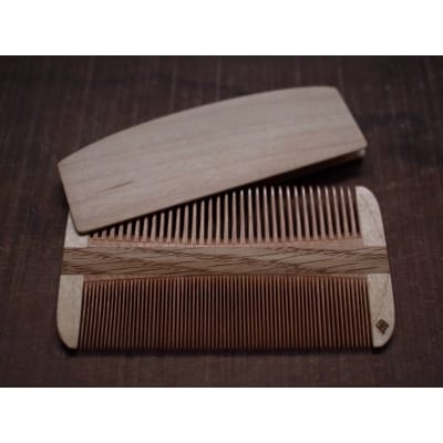 【長野県伝統的工芸品】お六櫛　お六両歯(片荒歯・寄木)タイプ2