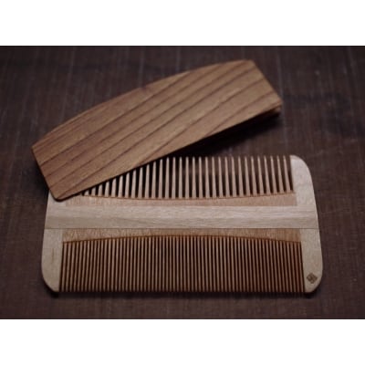 【長野県伝統的工芸品】お六櫛　お六両歯(片荒歯・寄木)タイプ3