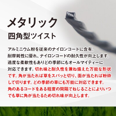 刈払機スペア用安全コードキャップ付きナイロンコード20cm×100本入り (メタリック 2.4mm 