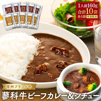 蓼科牛 ビーフカレー・ビーフシチュー(160g×各5袋)