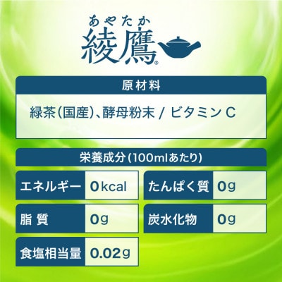 綾鷹(ラベルレス)650mlPET×24本