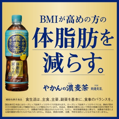 爽健美茶やかんの濃麦茶600mlPET×24本