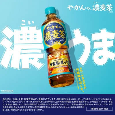爽健美茶やかんの濃麦茶600mlPET×24本