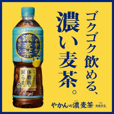 爽健美茶やかんの濃麦茶600mlPET×24本