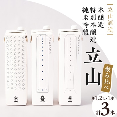 純米吟醸立山・特別本醸造立山・本醸造立山(1.2Lパック セット)