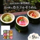 富山県砺波市　180年の技法を伝承した手延べ麺(花の形のカラフルそうめん)　柿里商店「絲9袋入」