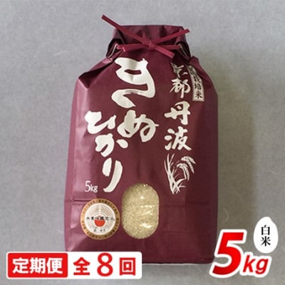 【毎月定期便】新米 京都丹波産 キヌヒカリ 5kg 精米全8回
