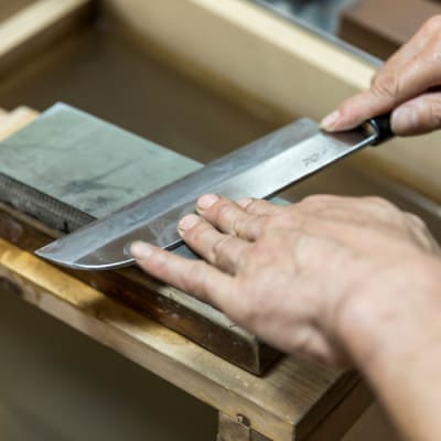 【京都 食道具竹上】 家庭用包丁2点セット (三徳&ペティ 万能使い用 和型三層タイプ)