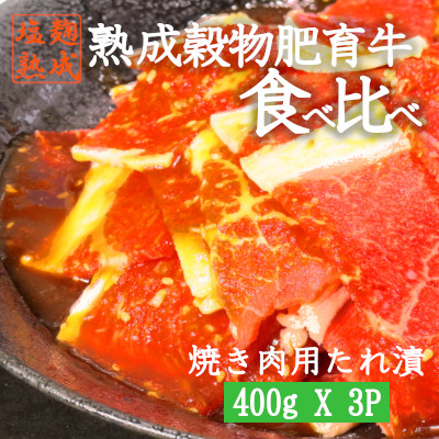 塩麹熟成穀物肥育牛切り落とし&焼き肉用たれ漬たべくらべ 2種6パック 2.1kg A01SNM