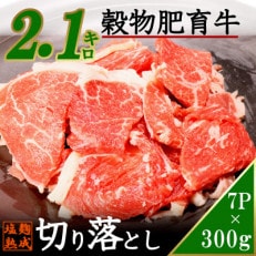 【増量セット】南丹市産塩麹熟成の穀物肥育牛切り落とし 全2.1キロ(300g&times;7パック)B21N1