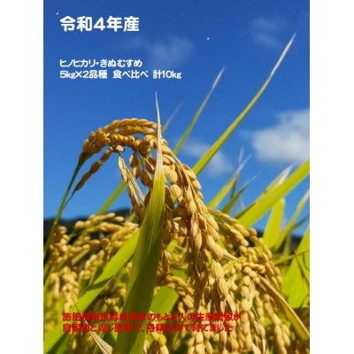 施肥技術指導員監修　京都府産ヒノヒカリ・きぬむすめ　食べ比べ5kg×2品種　計10kg