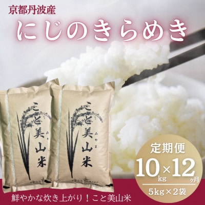 【毎月定期便】にじのきらめき 精米 10kg(5kg×2袋)美山町産 こと美山米全12回