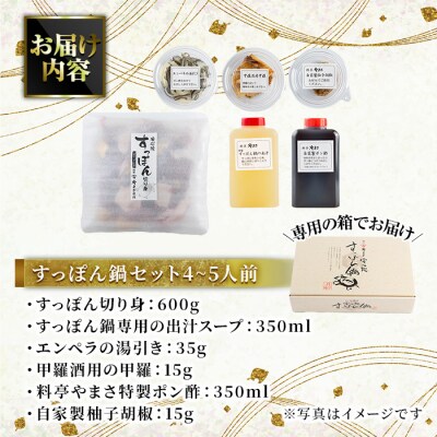 料亭やまさ　すっぽん鍋セット　4～5人前 【105900501】【やまさ】