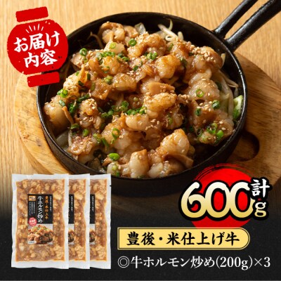 豊後米仕上げ牛牛ホルモン炒め 200g×3【111100502】【かぐら】