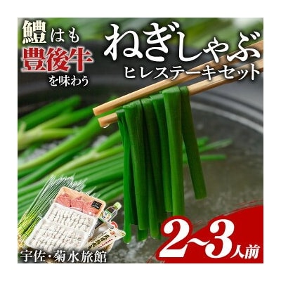 ねぎしゃぶ(鱧はも)+ヒレステーキ(6品)【101500601】【菊水旅館】