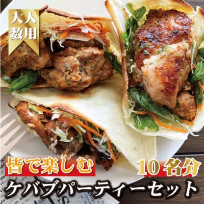 皆で楽しむ!ケバブサンド手作りパーティーセット　チキンステーキ230g×6パック　専用ピタパン10枚