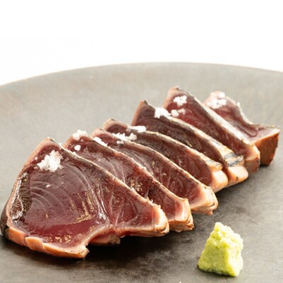 【年末12/26~29発送予定】冷凍黄金藁焼き戻りカツオタタキ (藻塩セット)1kg