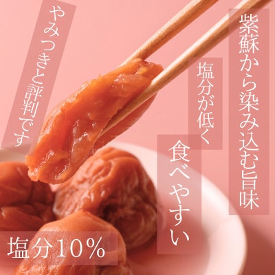 【さとふる限定】ちょっとだけ訳あり 完熟紀州南高梅を使用した しそ梅干し 300g容器入 塩分10%