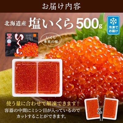 【令和7年新物】北海道産塩いくら 500g×1 塩漬け イクラ 北海道 人気 おすすめ さけ 天然