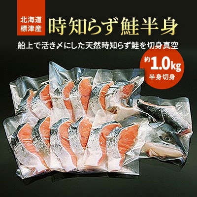 〈標津産〉 活き〆時知らず鮭　 半身切身