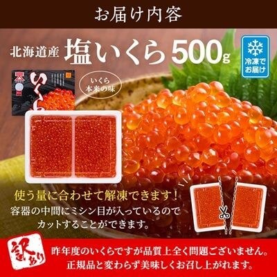 【さとふる限定】【訳あり】北海道産　塩いくら500g【令和5年もの】