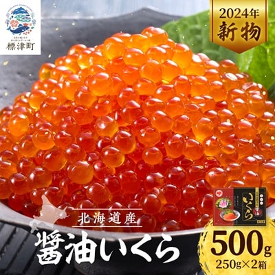 【令和6年新物】醤油いくら500g(250g×2) イクラ 北海道 人気 おすすめ さけ 魚卵 天然