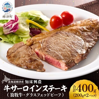 知床興農 牛サーロインステーキ　【放牧牛・グラスフェッドビーフ】　200g×2パック　牛肉 赤身