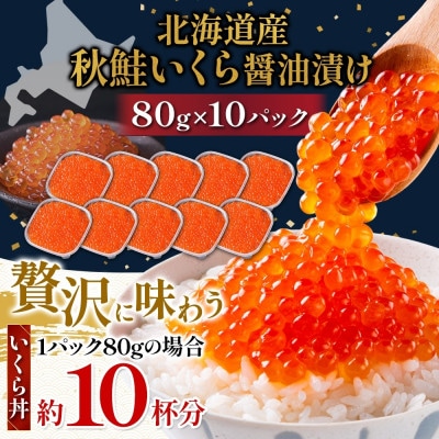 いくら 醤油漬け 80g 10パック 計800gイクラ 手作り 山十前川商店 北海道 標津町