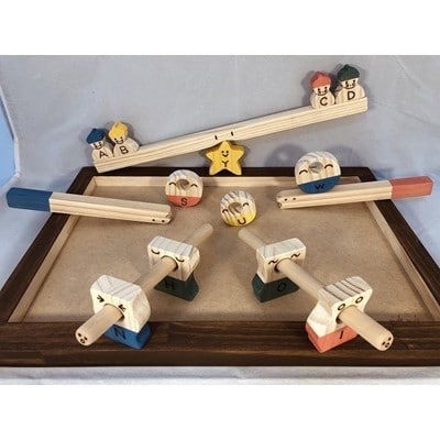 木のおもちゃ「コロポコ積木パズル(デラックスW)1～10・A～Z」