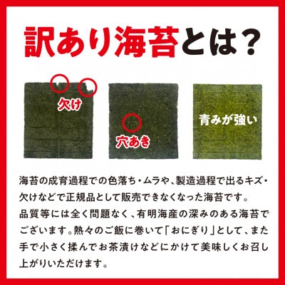 訳あり 有明海産 焼き海苔 2切10枚×10袋(100枚分)【福岡有明のり】(田川市)