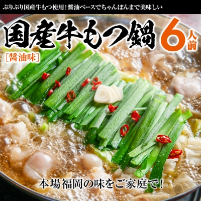 国産牛もつ鍋2人前×3セット(醤油味)