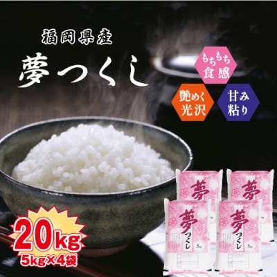 令和4年産　福岡県産夢つくし20kg(5kg×4)(田川市)