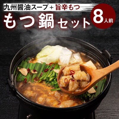味付きもつ鍋セット 8人前(もつ800g) 濃縮醤油スープ(田川市)