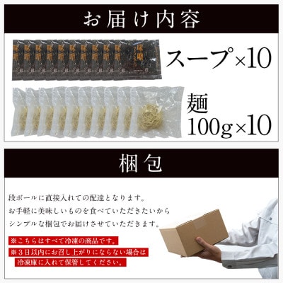 福岡県産ラー麦100%ラーメン 味噌 濃縮スープ40g×10袋・麺100g×10玉(田川市)