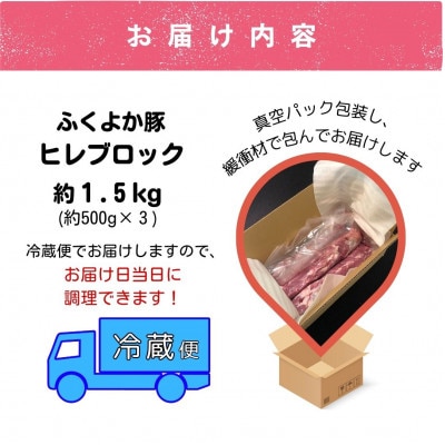 福岡県田川市育ちの【ふくよか豚】ヒレブロック約1.5kg(田川市)