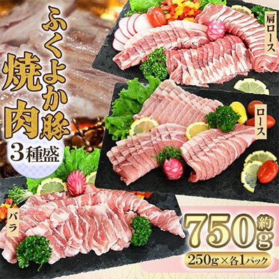 ふくよか豚　焼肉3種セット 750g(250g×3パック)(田川市)