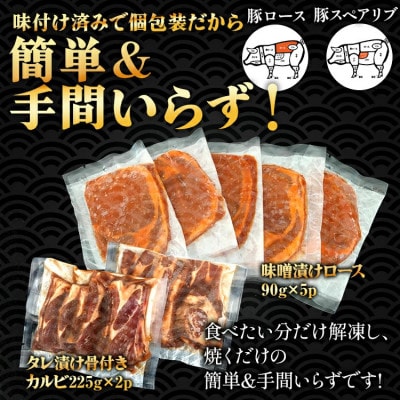味付けふくよか豚セット　計900g(田川市)