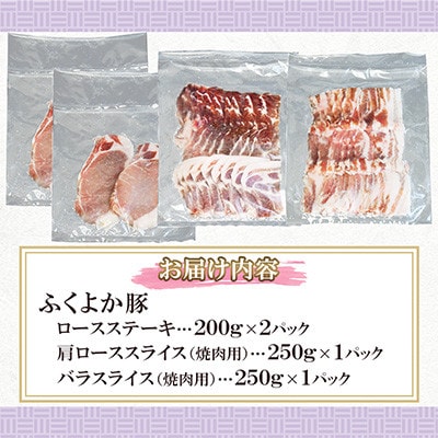 ふくよか豚　ステーキ焼肉セット　計900g(田川市)